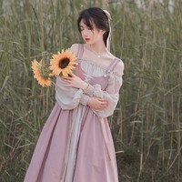 withpuji原创设计 lolita洛丽塔 情书 女士OP连衣裙 粉色
