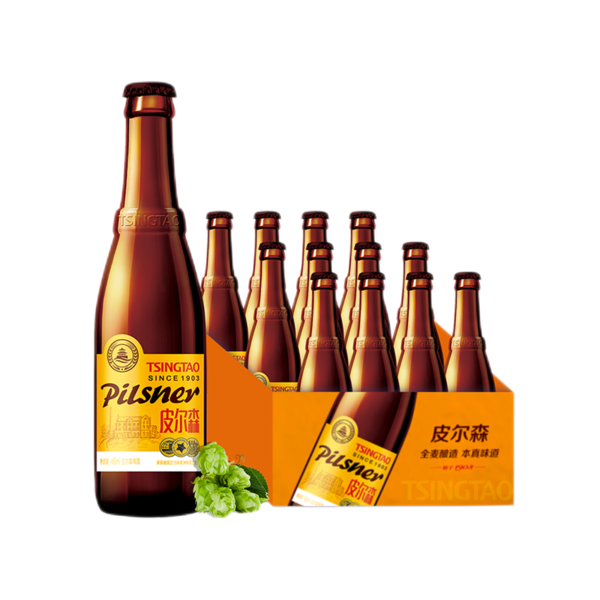 tsingtao青岛啤酒皮尔森啤酒450ml12瓶