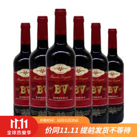 璞立酒庄 波尔多红酒 BV干红葡萄酒 璞立BV 750ml*6瓶