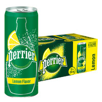 perrier 巴黎水 法国原装进口 柠檬味气泡水 进口超市 矿泉水 250ml*30罐整箱装