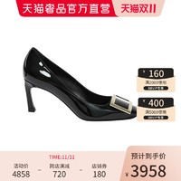 Roger Vivier 罗杰维维亚 ROGER VIVIER/罗杰维维亚女士喇叭跟黑色高跟鞋