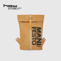 昊美术馆 HOWstore 昊美术馆 宣言MANIFESTO牛皮纸肩带防水潮流做旧背包
