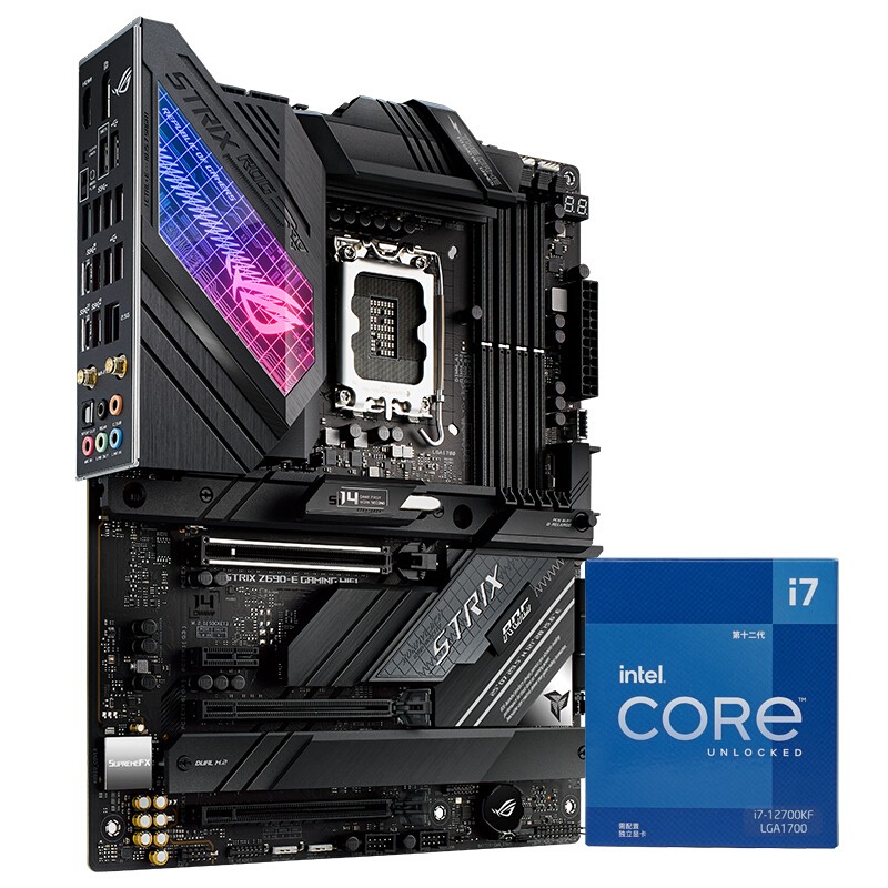 ROG 玩家国度 STRIX Z690-E GAMING WIFI主板+英特尔(intel) i7-12700KFCPU 主板+CPU套装