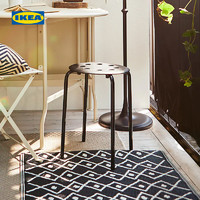 IKEA宜家MARIUS玛留斯可叠放凳子塑料凳加厚家用简易结实圆凳餐椅  黑色凳45cm