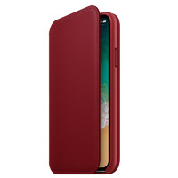 Apple 苹果 iphone X 翻盖保护套 皮革保护夹 红色