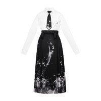 CHIXIA 池夏 汉元素 画中仙:浮生绘 女士衬衫马面裙 S1979 白色+黑色 S