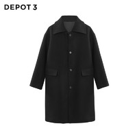 DEPOT3 男装大衣 原创设计品牌 进口羊毛宽松大翻领呢子质感大衣