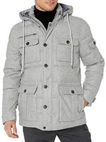 Amazon 亚马逊 Brand - 系扣男式防水鸭绒羊毛法兰绒派克大衣