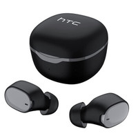 HTC 真无线 蓝牙耳机耳麦 触控 IPX4级防汗防水 带充电盒 内置麦克风 黑色
