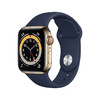 Apple 蘋果 Watch Series 6智能手表 GPS+蜂窩款  44毫米金色不銹鋼表殼 深海軍藍色運動型表帶MJXN3CH/A