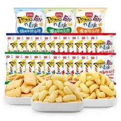 panpan foods 盼盼 膨化休闲零食 鸡味块8g*20包 60g*3包共340g