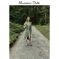 Massimo Dutti女装 褶皱弹性细节长款真丝女士飘逸时尚连衣裙 06651744527
