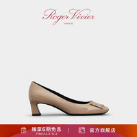 Roger Vivier 罗杰维维亚 女鞋Trompette经典方扣高跟鞋漆皮粗跟中跟单鞋婚鞋