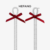 HEFANG Jewelry 何方珠宝 蝴蝶结流苏耳环 HFI125207