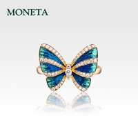 MONETA 墨涅塔 La Mode 系列戒指女士礼盒18K金 钻石 珐琅