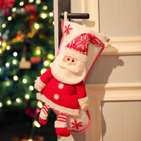 迷饰 圣诞节袜子礼物袋挂饰创意圣诞袜装饰用品儿童糖果礼物袋装扮挂件
