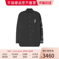 RAF SIMONS 拉夫西蒙2021冬季黑色棉质男士长袖休闲衬衫外套