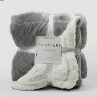 初芒 羊羔绒冬季双层盖腿小毯子 100*120cm 1.5斤