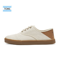 TOMS男鞋TRVL LITE 新色春夏款系带男士休闲鞋板鞋帆布鞋小白鞋（42.5、黑色印花-10013245（19新色））