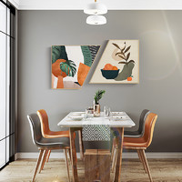写意的植物北欧风格ins餐厅墙面装饰画创意个性挂画餐桌饭厅壁画
