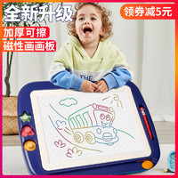 画板儿童可擦画画板绘画屏幼儿磁性写字板宝宝磁力涂鸦板家用玩具（蓝色音乐画板【含8张益智故事卡】）