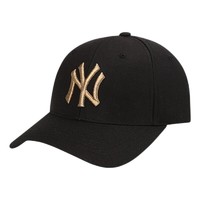 MLB 男女款棒球帽 32CPIG 黑色金標NY 可調節