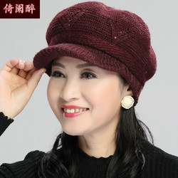 中老年人帽子女秋冬天单层薄款毛线帽针织老人帽子女妈妈帽婆婆帽