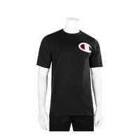 冠锦牌食品 冠军 LifeLogoT-Shirt 男子圆领运动休闲短袖 纯棉T恤衫 黑色 百搭舒适