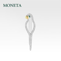 MONETA 墨涅塔 YING MO系列 祖母绿宝石 胸针 银色 送男女友纪念日生日奢侈品