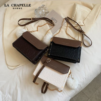La Chapelle LA CHAPELLE HOMME拉夏貝爾2021年時尚拼色暗紋印花斜挎小方包