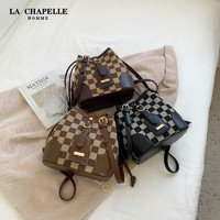 La Chapelle LA CHAPELLE HOMME拉夏貝爾棋盤格水桶包斜挎包