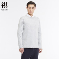 CHIN 祺 [2件2.5折价:38.8,再叠200减50]CHIN祺男装棉麻长袖毛衣秋季新款套头针织衫