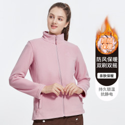 camel骆驼抓绒衣女摇粒绒保暖女款外套双面加绒上衣加厚休闲外套