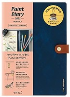 MIDORI Midori 涂料日记本 手账 2022年 A5 月历 藏青色 22155006 (从2021年 10月开始)