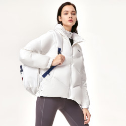 fila斐乐女装简约连帽羽绒服女百搭时尚休闲上衣女式保暖舒适羽绒服