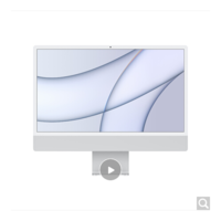 Apple 苹果 iMac 24英寸 4.5K屏 新款八核M1芯片(8核图形处理器) 8G 256G SSD 一体式电脑主机 银色 MGPC3CH/A