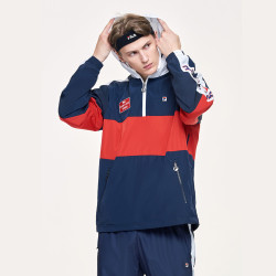 fila斐乐男装休闲宽松男运动外套百搭潮流连帽拉链舒适男式梭织上衣