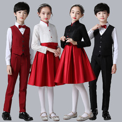 儿童合唱演出服男女童中小学生大合唱团诗歌朗诵礼服元旦表演服装