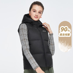 camel骆驼秋冬季连帽薄款背心女款羽绒马甲内搭坎肩保暖羽绒服外套