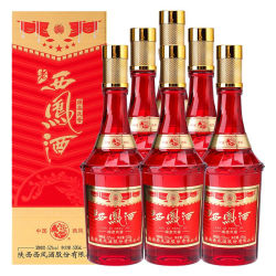 西凤酒52度绵柔凤香型白酒礼盒装送礼500ml6瓶整箱