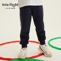 InteRight Interight童装2021年新款针织运动长裤R1021402003  藏青色 140