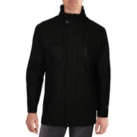 HAGGAR Haggar Men's Water Repellent Wool Double Breasted Field Coat with Notch Lapel男外套