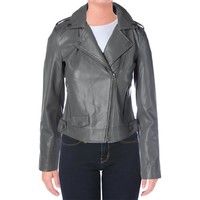 J BRAND Lucky Brand Faux Leather Asymmetric Full Zip Motorcycle Jacket