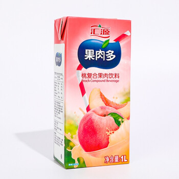 汇源 果汁 桃汁 草莓汁 桃子汁 果肉多 桃草莓复合果肉饮料1l整箱12盒