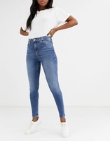 TOPSHOP Topshop Jamie recycled cotton blend jeans in mid blue