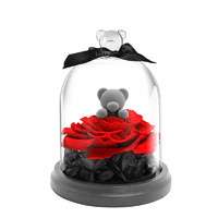 PLUS會員：RoseBox 玫瑰盒子 心花怒放玫瑰熊永生花禮盒