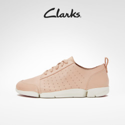 clarks其乐女鞋春夏三瓣底白色运动天使小白鞋百搭平底系带单鞋女