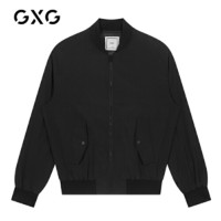 限尺码：GXG 【特价】GXG男装 2021春季时尚潮流休闲黑色夹克外套GY121255GV