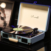Aunets 旗舰店黑胶唱片机AU-1留声复古一体蓝牙LP播放器批量可定制  奶油