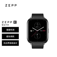 ZEPP E 时尚智能手表 NFC 50米防水 方屏版 极夜黑 皮质表带